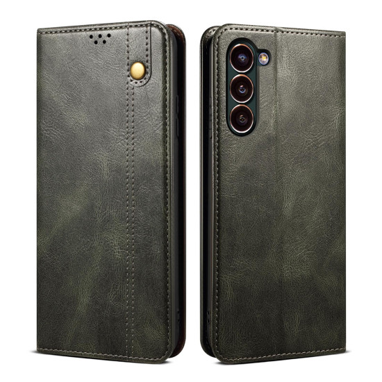 For Samsung Galaxy S24+ 5G Oil Wax Crazy Horse Texture Leather Phone Case(Green)