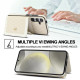 For Samsung Galaxy S24+ 5G Splicing Rhombic Texture Card Bag Phone Case with Long Lanyard(Beige)