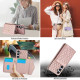 For Samsung Galaxy S24+ 5G Splicing Rhombic Texture Card Bag Phone Case with Long Lanyard(Rose Gold)