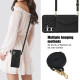For Samsung Galaxy S24+ 5G Splicing Rhombic Texture Card Bag Phone Case with Long Lanyard(Black)