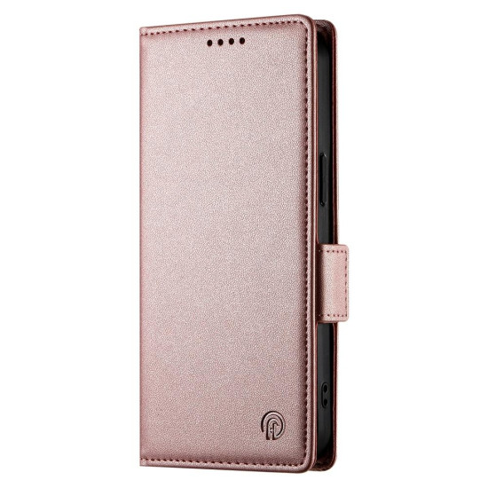 For Samsung Galaxy S24+ 5G Side Buckle Magnetic Frosted Leather Phone Case(Rose Gold)