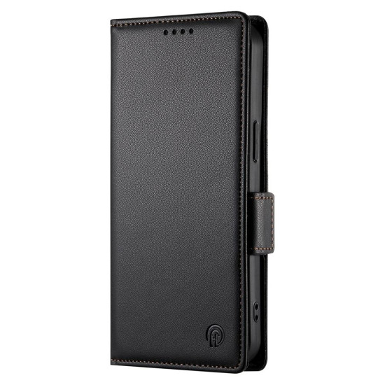 For Samsung Galaxy S24+ 5G Side Buckle Magnetic Frosted Leather Phone Case(Black)