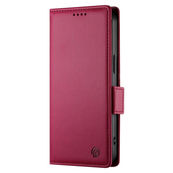 For Samsung Galaxy S24+ 5G Side Buckle Magnetic Frosted Leather Phone Case(Wine Red)