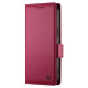 For Samsung Galaxy S24+ 5G Side Buckle Magnetic Frosted Leather Phone Case(Wine Red)
