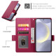 For Samsung Galaxy S24+ 5G Side Buckle Magnetic Frosted Leather Phone Case(Wine Red)