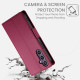 For Samsung Galaxy S24+ 5G Side Buckle Magnetic Frosted Leather Phone Case(Wine Red)