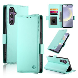For Samsung Galaxy S24+ 5G Side Buckle Magnetic Frosted Leather Phone Case(Mint Green)