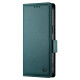 For Samsung Galaxy S24+ 5G Side Buckle Magnetic Frosted Leather Phone Case(Dark Green)