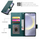 For Samsung Galaxy S24+ 5G Side Buckle Magnetic Frosted Leather Phone Case(Dark Green)