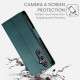 For Samsung Galaxy S24+ 5G Side Buckle Magnetic Frosted Leather Phone Case(Dark Green)