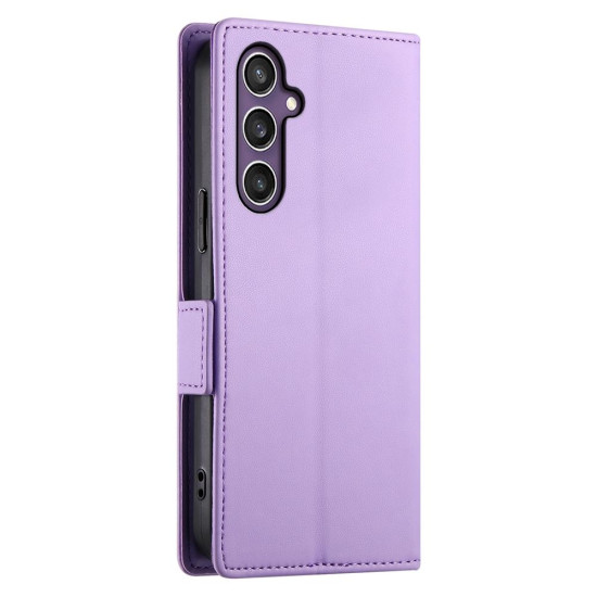 For Samsung Galaxy S24+ 5G Side Buckle Magnetic Frosted Leather Phone Case(Purple)