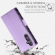 For Samsung Galaxy S24+ 5G Side Buckle Magnetic Frosted Leather Phone Case(Purple)