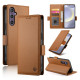 For Samsung Galaxy S24+ 5G Side Buckle Magnetic Frosted Leather Phone Case(Brown)