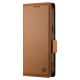 For Samsung Galaxy S24+ 5G Side Buckle Magnetic Frosted Leather Phone Case(Brown)