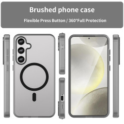 For Samsung Galaxy S24+ 5G MagSafe Frosted Translucent TPU + PC Full Coverage Phone Case(Black)