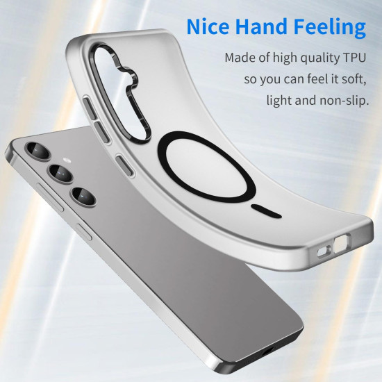 For Samsung Galaxy S24+ 5G MagSafe Frosted Translucent TPU + PC Full Coverage Phone Case(Black)