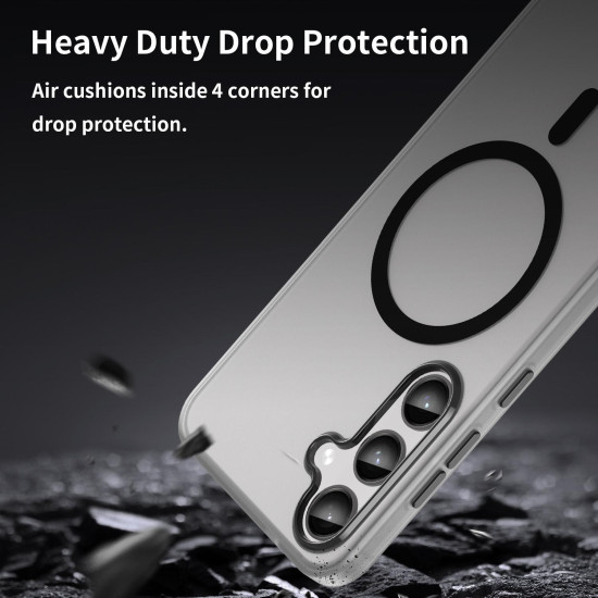 For Samsung Galaxy S24+ 5G MagSafe Frosted Translucent TPU + PC Full Coverage Phone Case(Black)