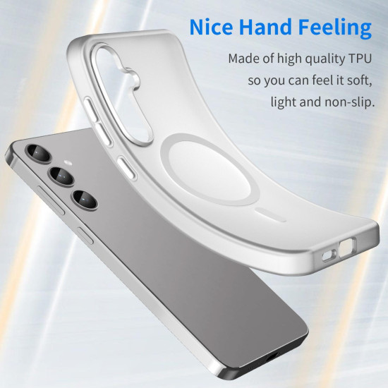 For Samsung Galaxy S24+ 5G MagSafe Frosted Translucent TPU + PC Full Coverage Phone Case(White)