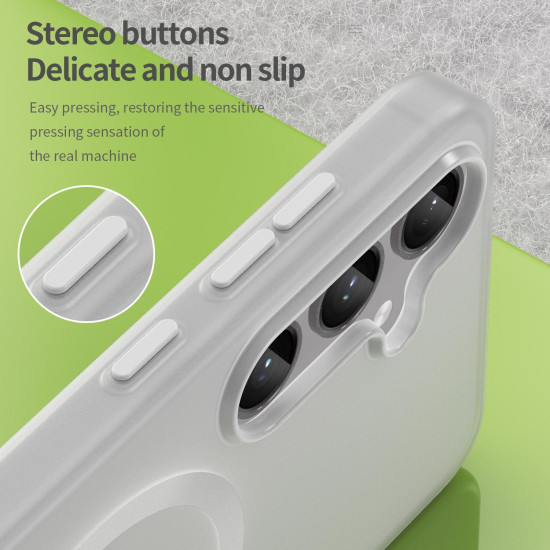 For Samsung Galaxy S24+ 5G MagSafe Frosted Translucent TPU + PC Full Coverage Phone Case(White)