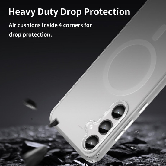 For Samsung Galaxy S24+ 5G MagSafe Frosted Translucent TPU + PC Full Coverage Phone Case(White)