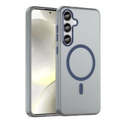 For Samsung Galaxy S24+ 5G MagSafe Frosted Translucent TPU + PC Full Coverage Phone Case(Dark Blue)