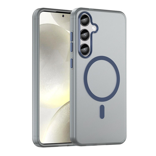 For Samsung Galaxy S24+ 5G MagSafe Frosted Translucent TPU + PC Full Coverage Phone Case(Dark Blue)