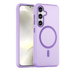 For Samsung Galaxy S24+ 5G MagSafe Frosted Translucent TPU + PC Full Coverage Phone Case(Dark Purple)