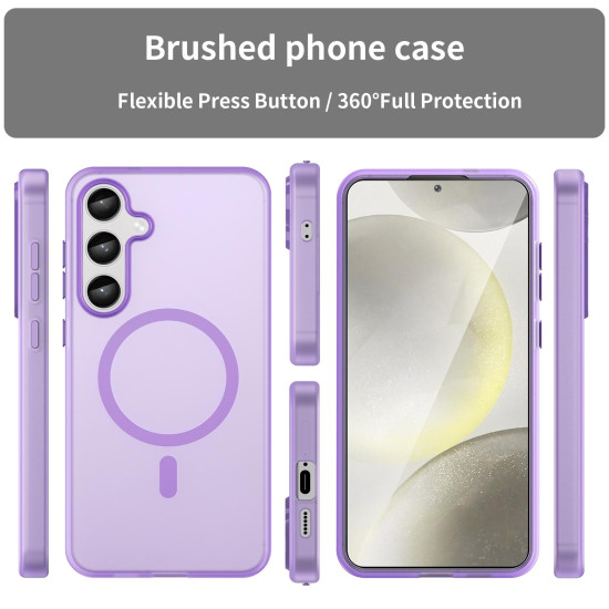 For Samsung Galaxy S24+ 5G MagSafe Frosted Translucent TPU + PC Full Coverage Phone Case(Dark Purple)