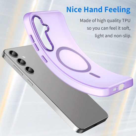 For Samsung Galaxy S24+ 5G MagSafe Frosted Translucent TPU + PC Full Coverage Phone Case(Dark Purple)