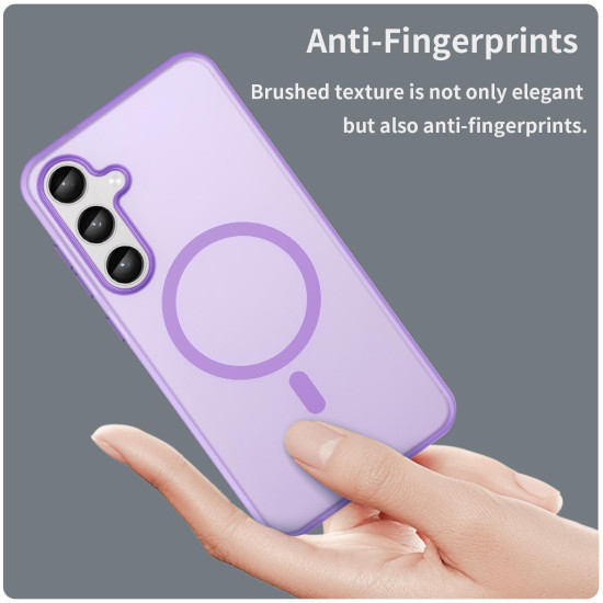 For Samsung Galaxy S24+ 5G MagSafe Frosted Translucent TPU + PC Full Coverage Phone Case(Dark Purple)