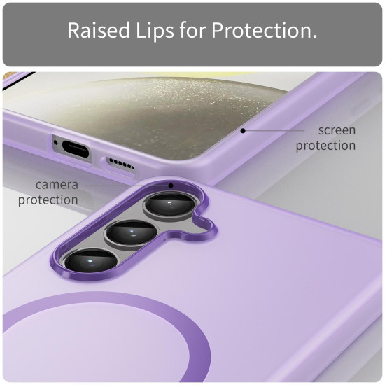 For Samsung Galaxy S24+ 5G MagSafe Frosted Translucent TPU + PC Full Coverage Phone Case(Dark Purple)