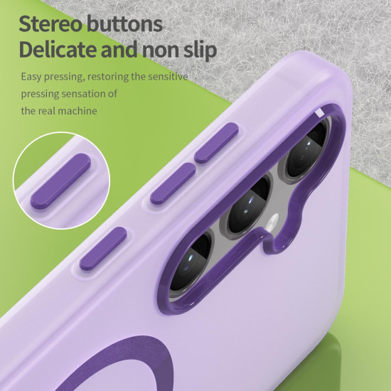 For Samsung Galaxy S24+ 5G MagSafe Frosted Translucent TPU + PC Full Coverage Phone Case(Dark Purple)