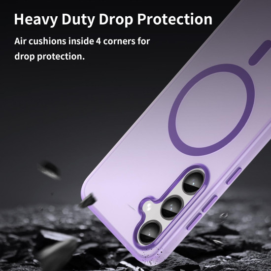 For Samsung Galaxy S24+ 5G MagSafe Frosted Translucent TPU + PC Full Coverage Phone Case(Dark Purple)