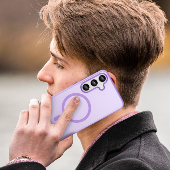 For Samsung Galaxy S24+ 5G MagSafe Frosted Translucent TPU + PC Full Coverage Phone Case(Dark Purple)