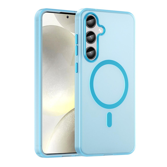 For Samsung Galaxy S24+ 5G MagSafe Frosted Translucent TPU + PC Full Coverage Phone Case(Blue)
