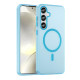 For Samsung Galaxy S24+ 5G MagSafe Frosted Translucent TPU + PC Full Coverage Phone Case(Blue)