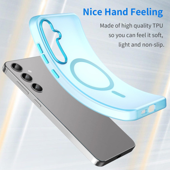 For Samsung Galaxy S24+ 5G MagSafe Frosted Translucent TPU + PC Full Coverage Phone Case(Blue)