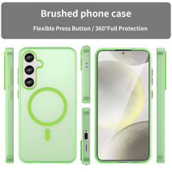For Samsung Galaxy S24+ 5G MagSafe Frosted Translucent TPU + PC Full Coverage Phone Case(Green)