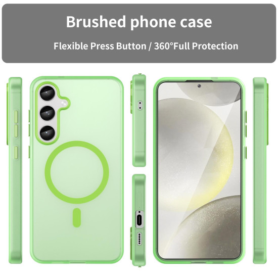 For Samsung Galaxy S24+ 5G MagSafe Frosted Translucent TPU + PC Full Coverage Phone Case(Green)