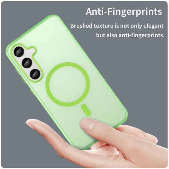 For Samsung Galaxy S24+ 5G MagSafe Frosted Translucent TPU + PC Full Coverage Phone Case(Green)