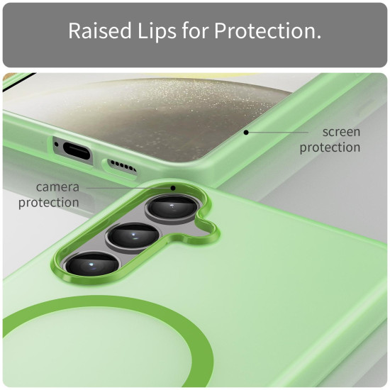 For Samsung Galaxy S24+ 5G MagSafe Frosted Translucent TPU + PC Full Coverage Phone Case(Green)