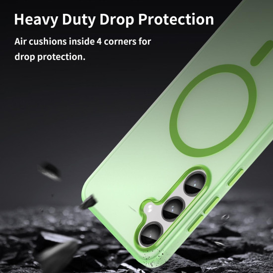 For Samsung Galaxy S24+ 5G MagSafe Frosted Translucent TPU + PC Full Coverage Phone Case(Green)