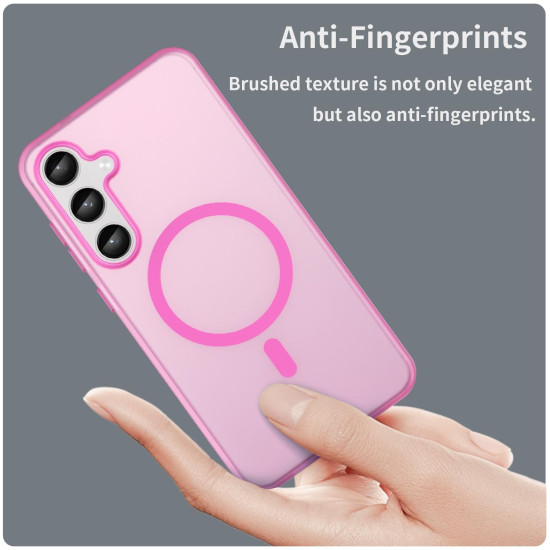 For Samsung Galaxy S24+ 5G MagSafe Frosted Translucent TPU + PC Full Coverage Phone Case(Pink)