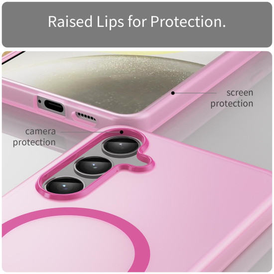 For Samsung Galaxy S24+ 5G MagSafe Frosted Translucent TPU + PC Full Coverage Phone Case(Pink)