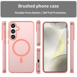 For Samsung Galaxy S24+ 5G MagSafe Frosted Translucent TPU + PC Full Coverage Phone Case(Red)