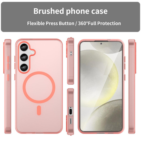 For Samsung Galaxy S24+ 5G MagSafe Frosted Translucent TPU + PC Full Coverage Phone Case(Red)