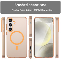 For Samsung Galaxy S24+ 5G MagSafe Frosted Translucent TPU + PC Full Coverage Phone Case(Orange)