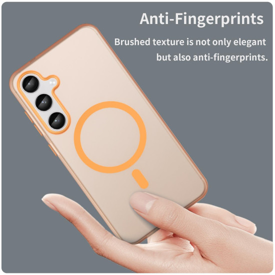For Samsung Galaxy S24+ 5G MagSafe Frosted Translucent TPU + PC Full Coverage Phone Case(Orange)