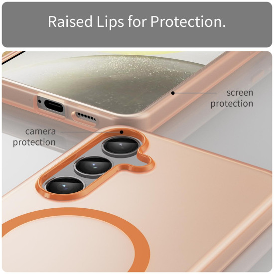 For Samsung Galaxy S24+ 5G MagSafe Frosted Translucent TPU + PC Full Coverage Phone Case(Orange)