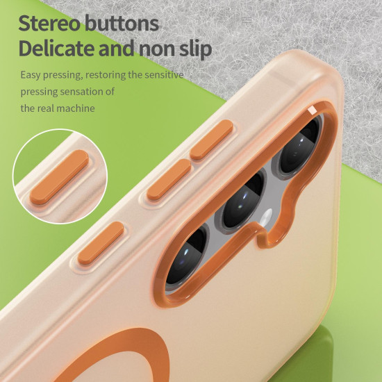 For Samsung Galaxy S24+ 5G MagSafe Frosted Translucent TPU + PC Full Coverage Phone Case(Orange)